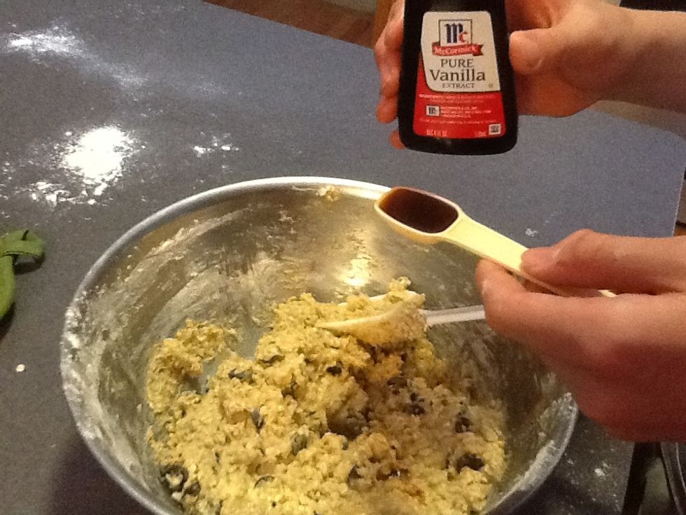 Measure 1 teaspoon of pure vanilla extract; pour in, and stir.