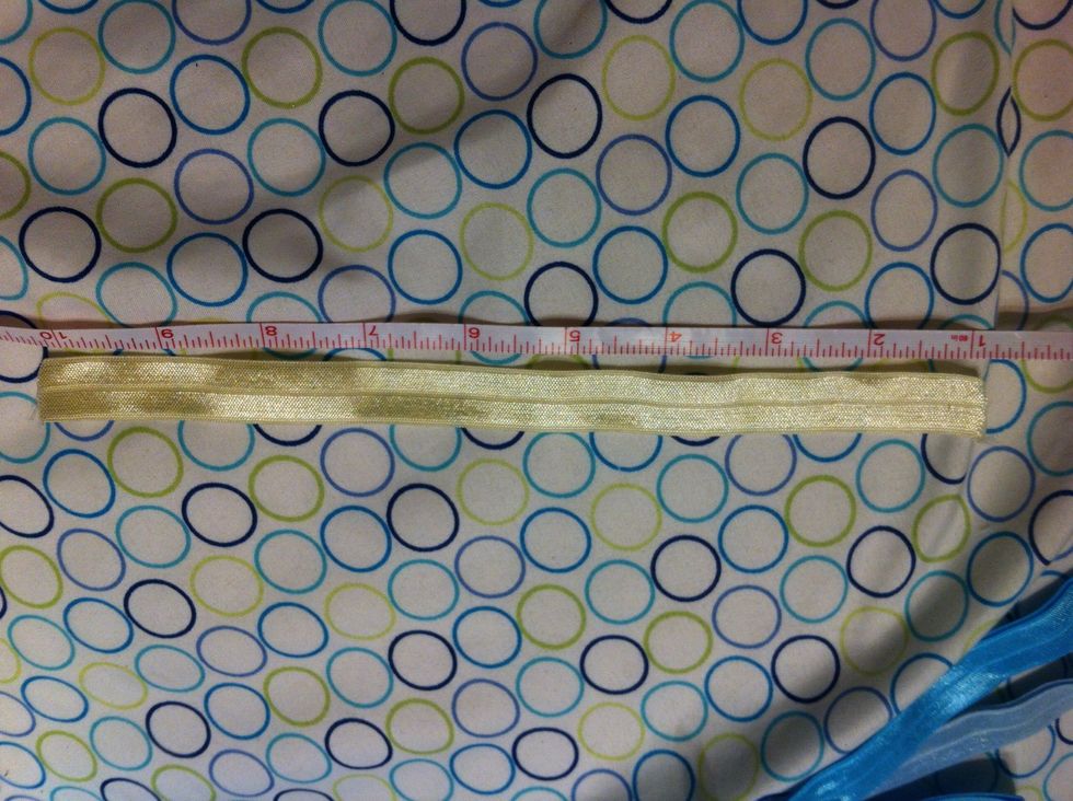 Measure 10 inches of your foldover elastic