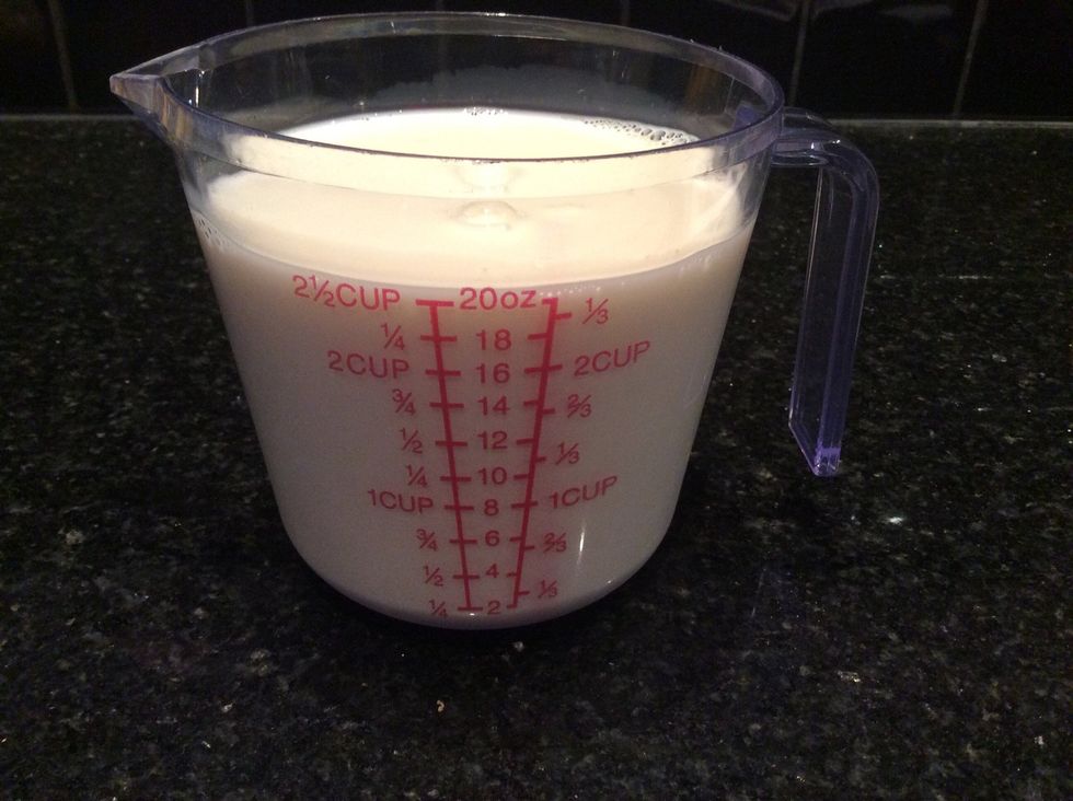 Measure 2 1/2 cups of milk