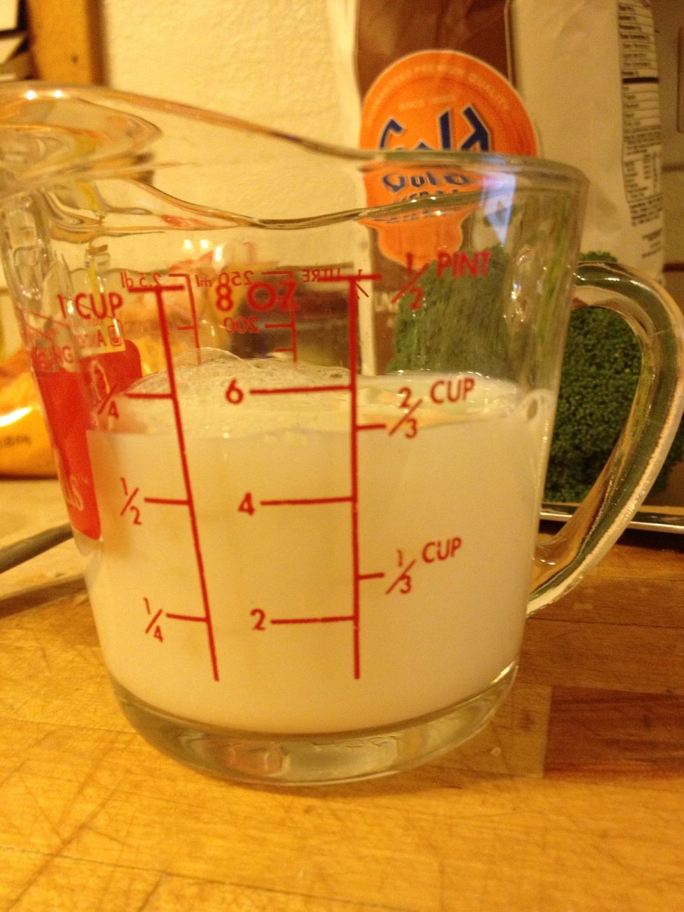 Measure 2/3 cup of milk and set aside.
