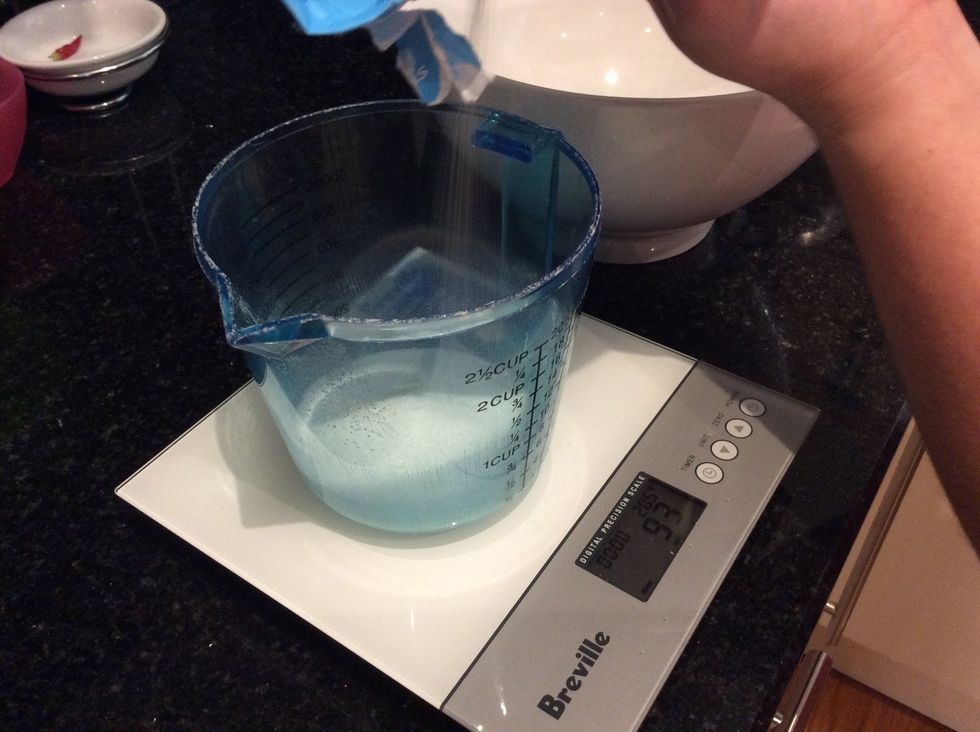 Measure 225g of caster sugar