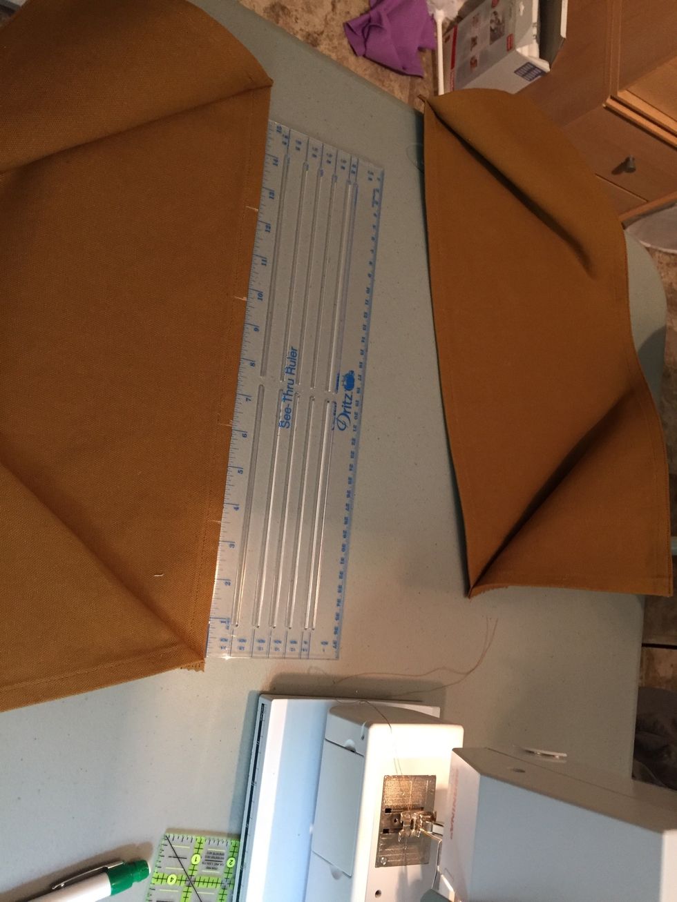 Measure 3.5" from 2nd mark and make a 3rd mark. Then measure approx (2 and 5/8")** from 3rd mark and make a 4th mark. There should be 3.5" between the 4th mark and other corner. Adjust as needed.