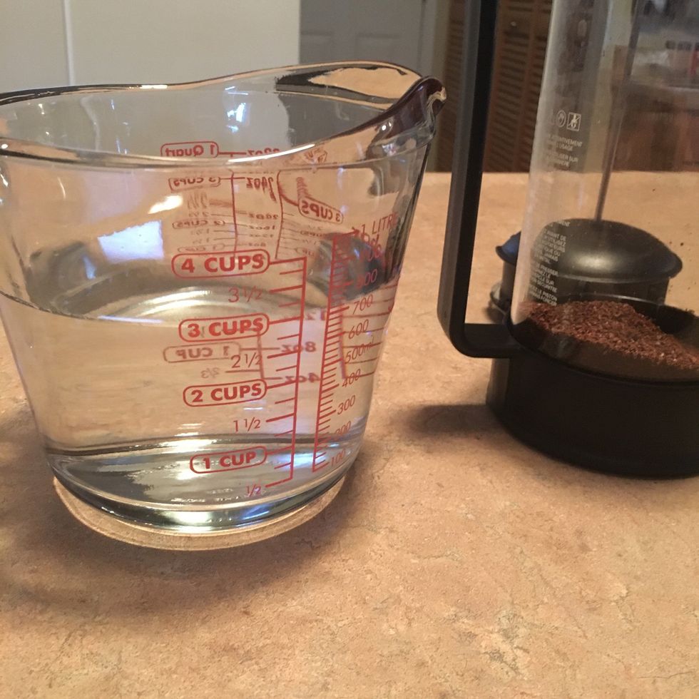 Measure 3 cups of filtered water