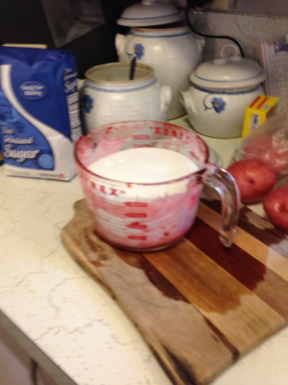 Measure 4 cups of granulated sugar.