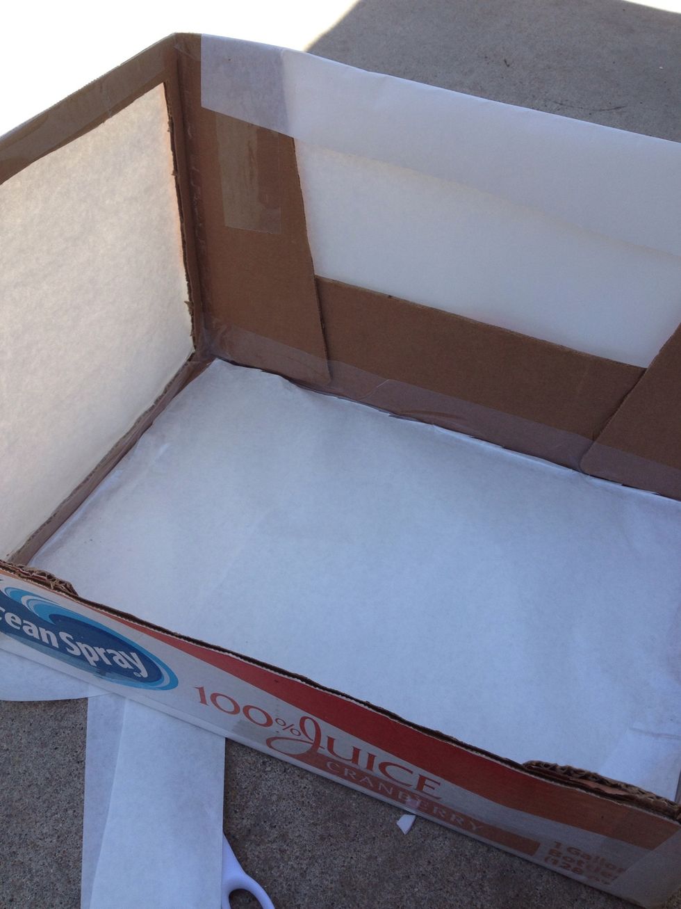 Measure and cut a piece of paper to cover the frame you left around each edge.