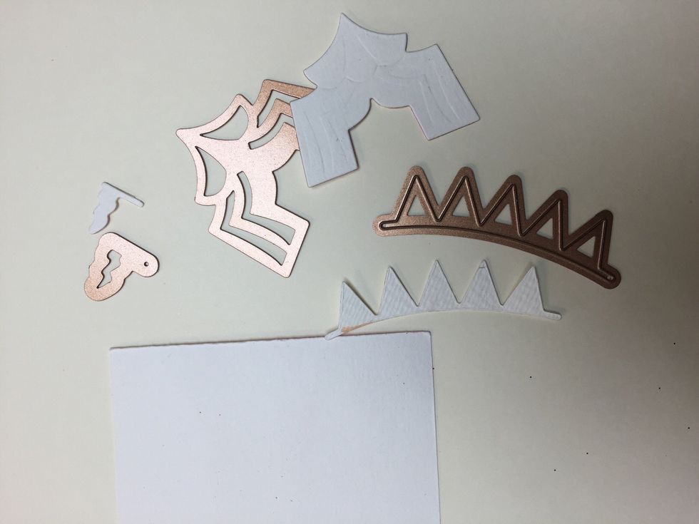 Measure and cut your watercolor paper. You will use it for everything, the ATC's and the die cutting.  Run through your die cut machine