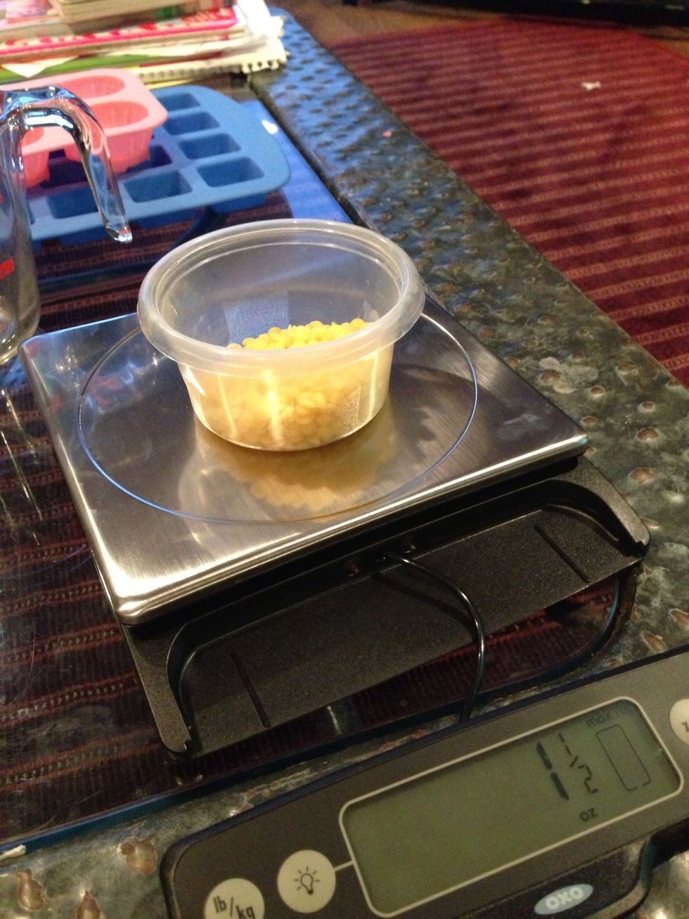 Measure bee wax
