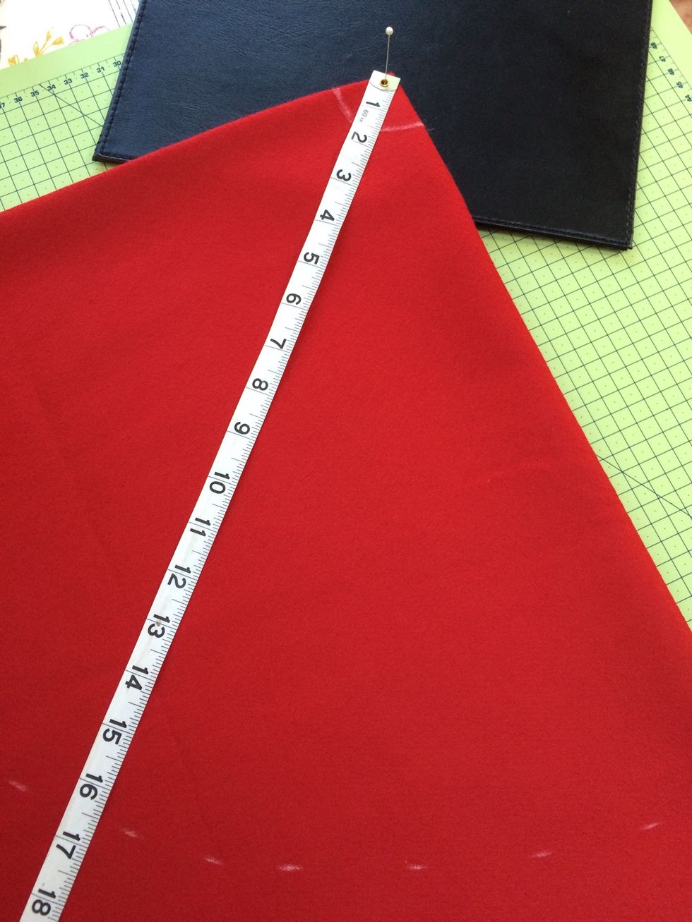 Measure down 16.5 inches from point for outer ring