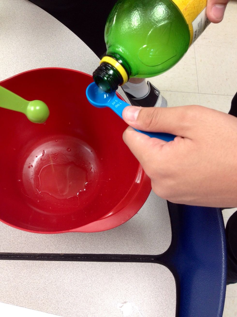 Measure lemon juice and mix with honey