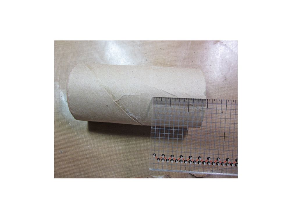 Measure off 1 1/2 inch of a used toilet paper roll. I did three sizes for three different vases and used another one 1" tall and the third 1 1/4" tall for varying heights.