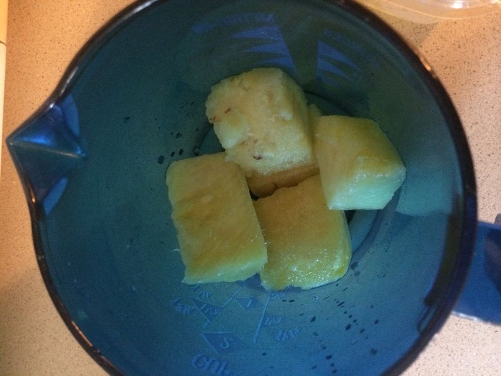 Measure one cup of pineapples