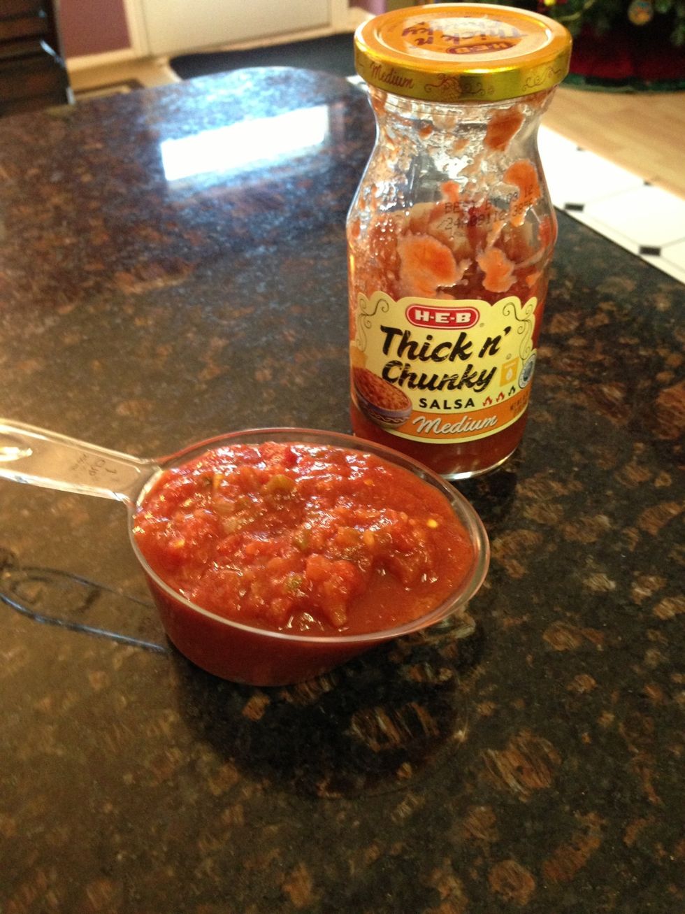 Measure out 1 cup salsa ( any brand )
