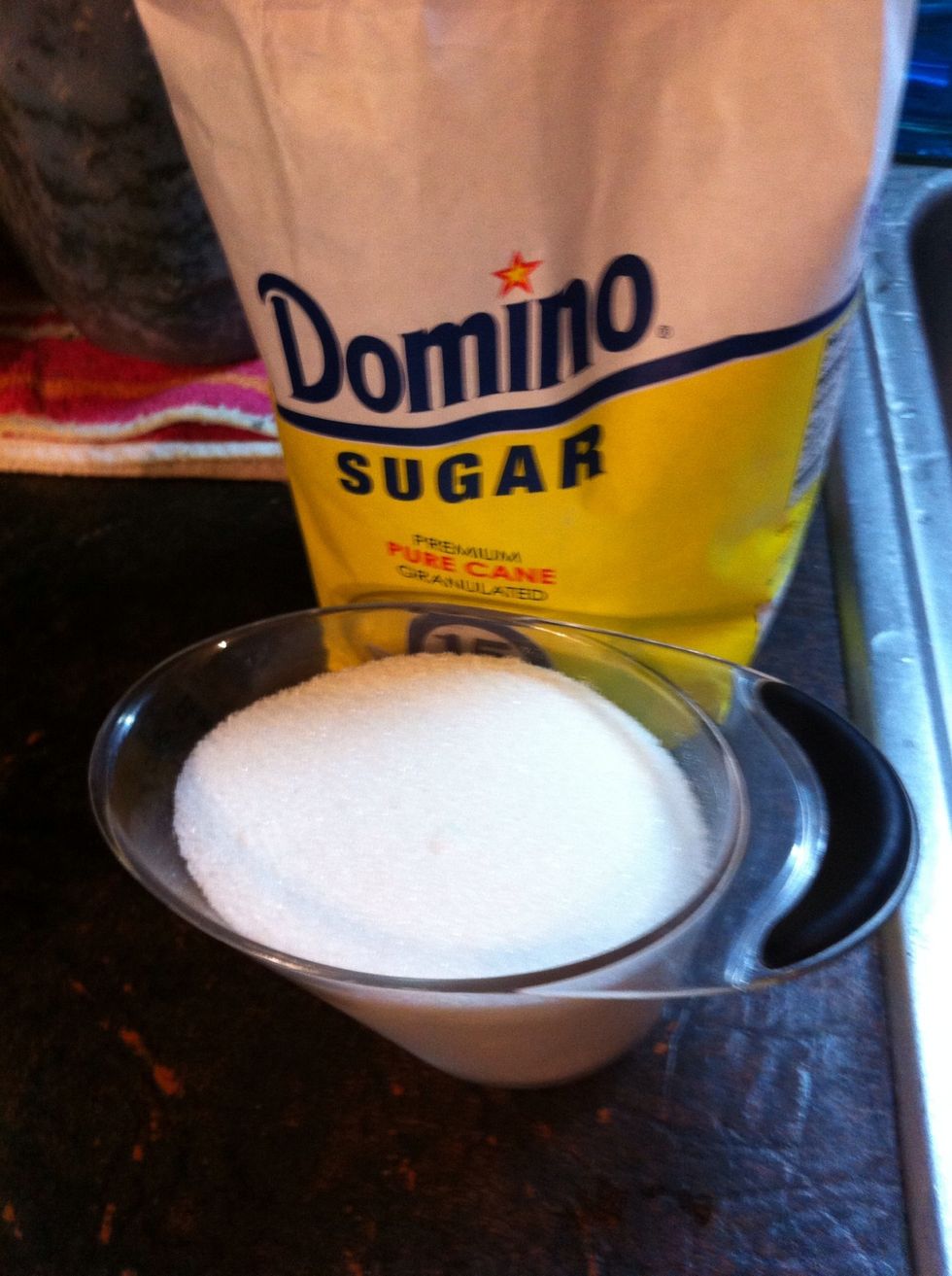 Measure out 1 cup sugar.