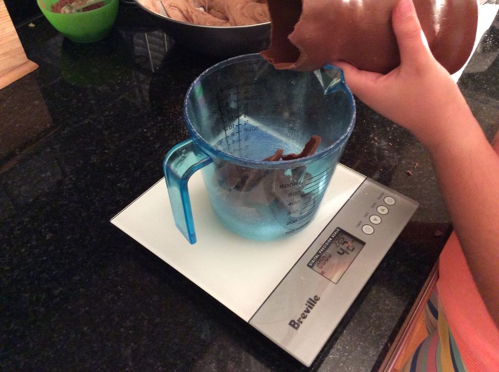 Measure out 125g of plain chocolate