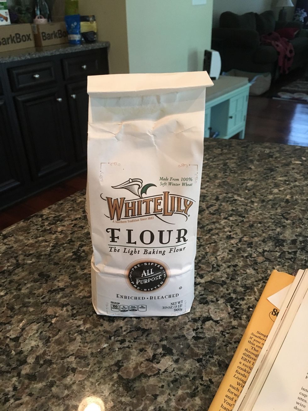 Measure out 2 cups of all-purpose flour.