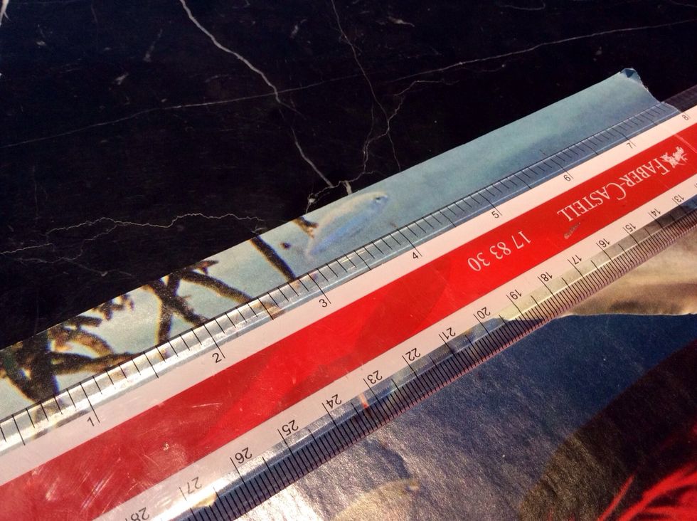 Measure out 2 inch strips with your ruler. Mine made about 4, 2 inch strips per page.