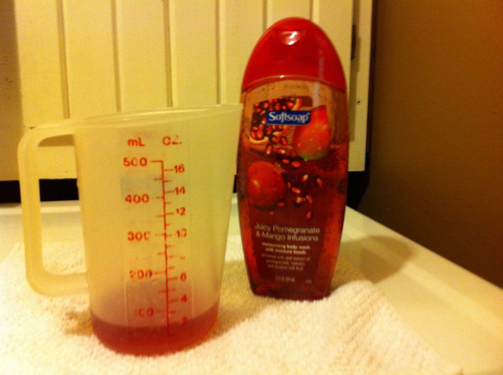 Measure out 2 ounces Body Wash.