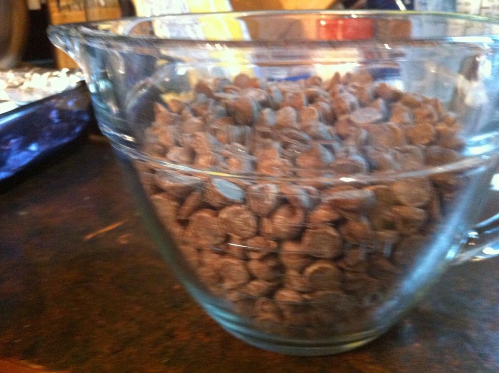 Measure out 3 cups chocolate chips.