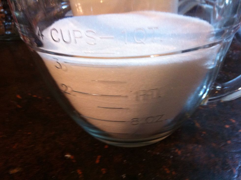 Measure out 3 cups granulated sugar.
