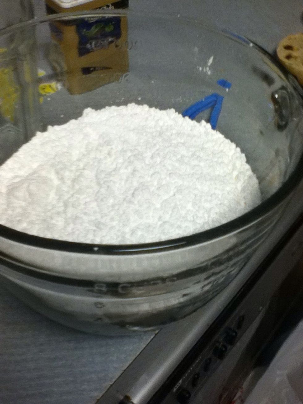 Measure out 4 cups of powdered sugar