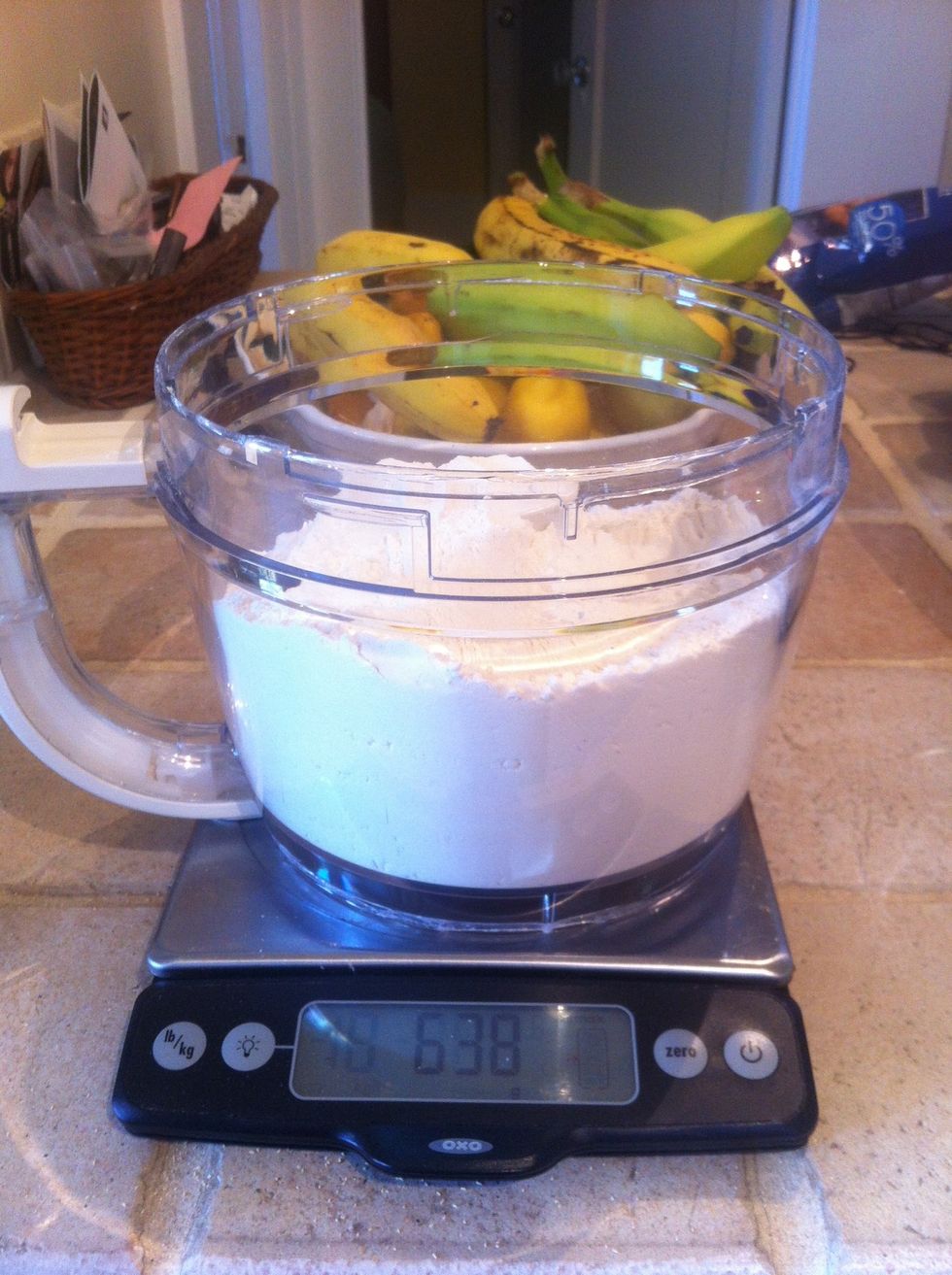 Measure out 638g of bread flour.