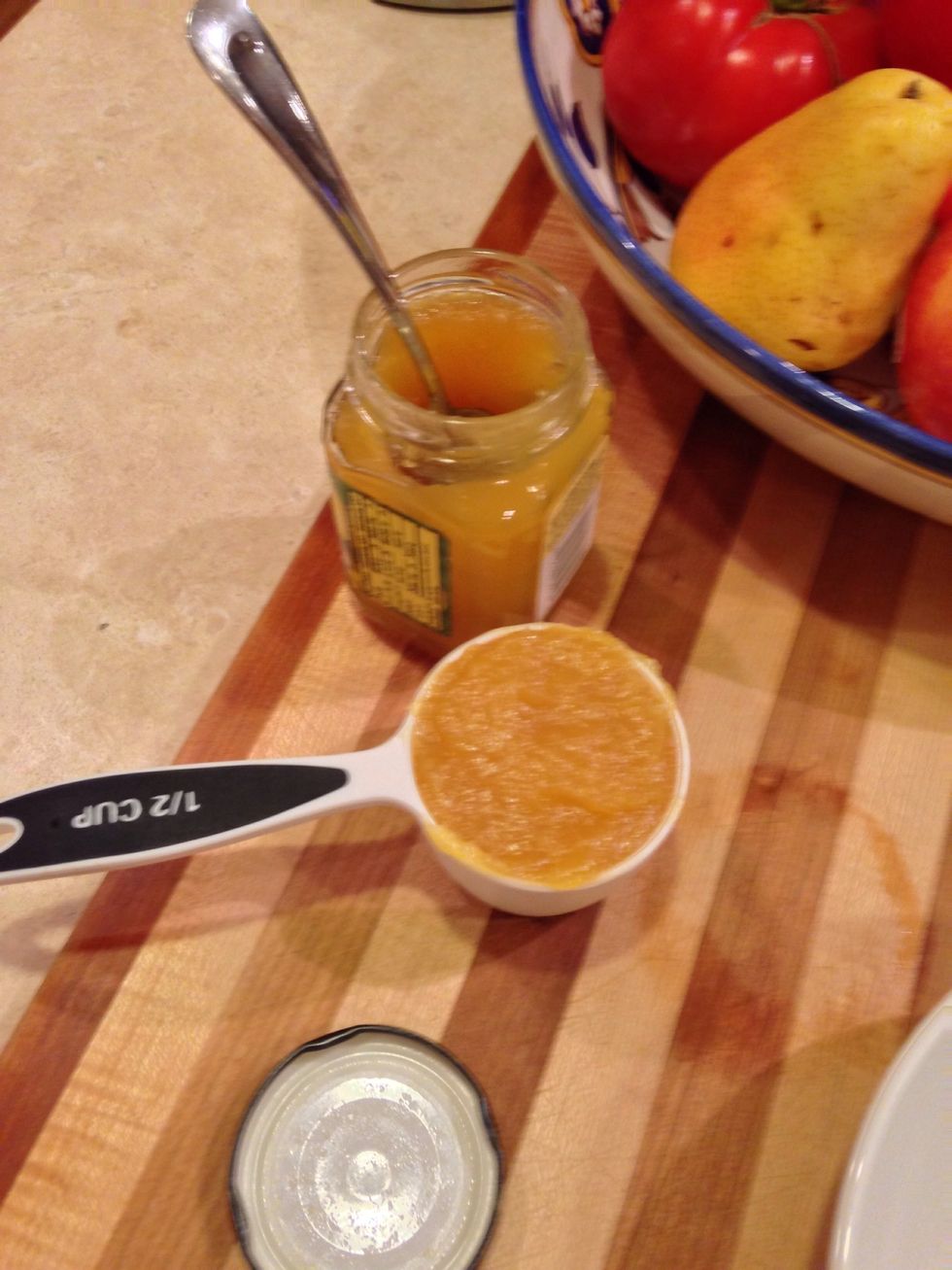 measure out a half a cup of lemon curd!