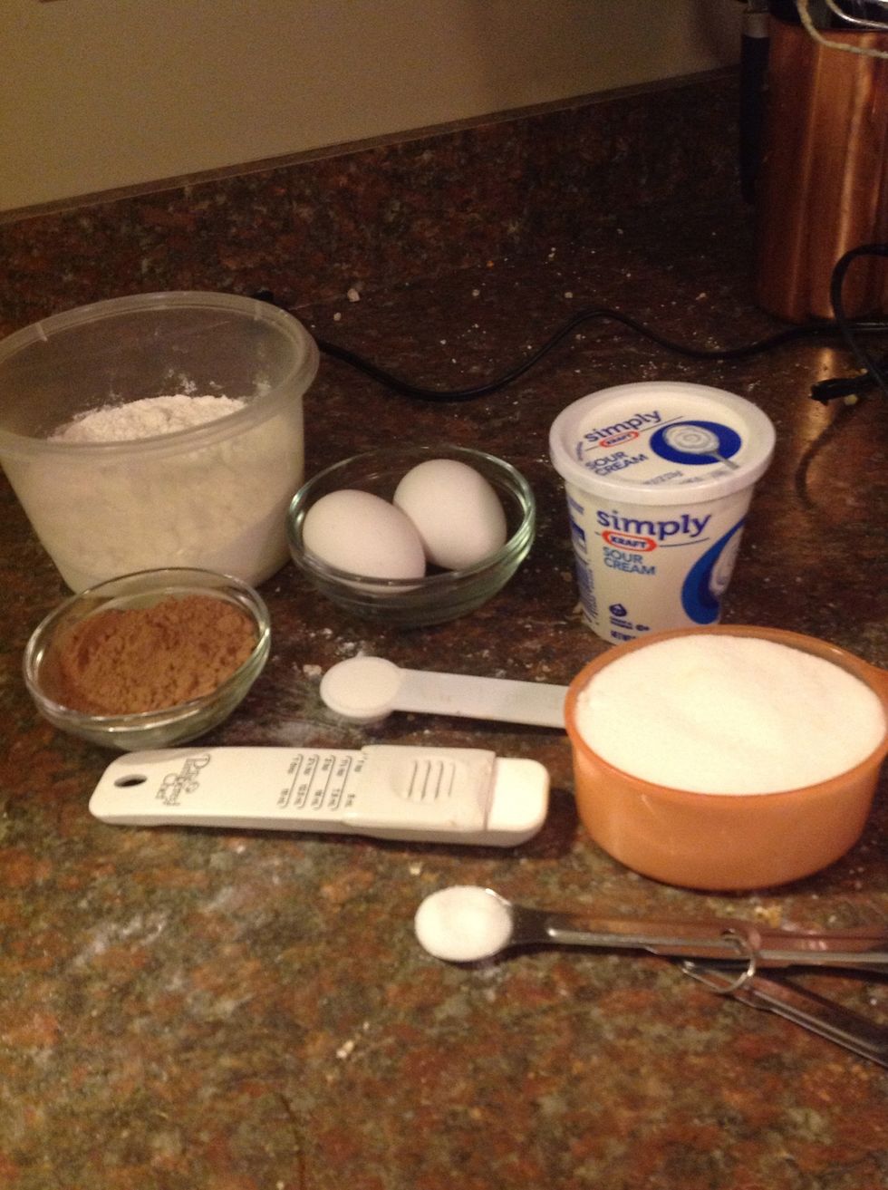 Measure out all the ingredients for the batter.