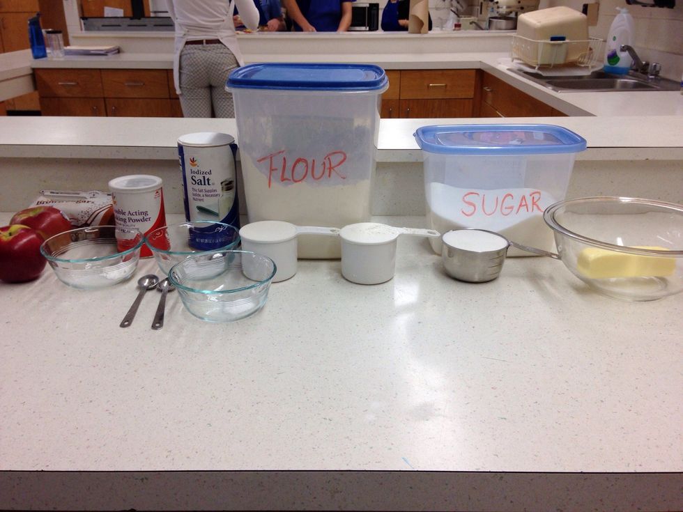 Measure out all the ingredients.