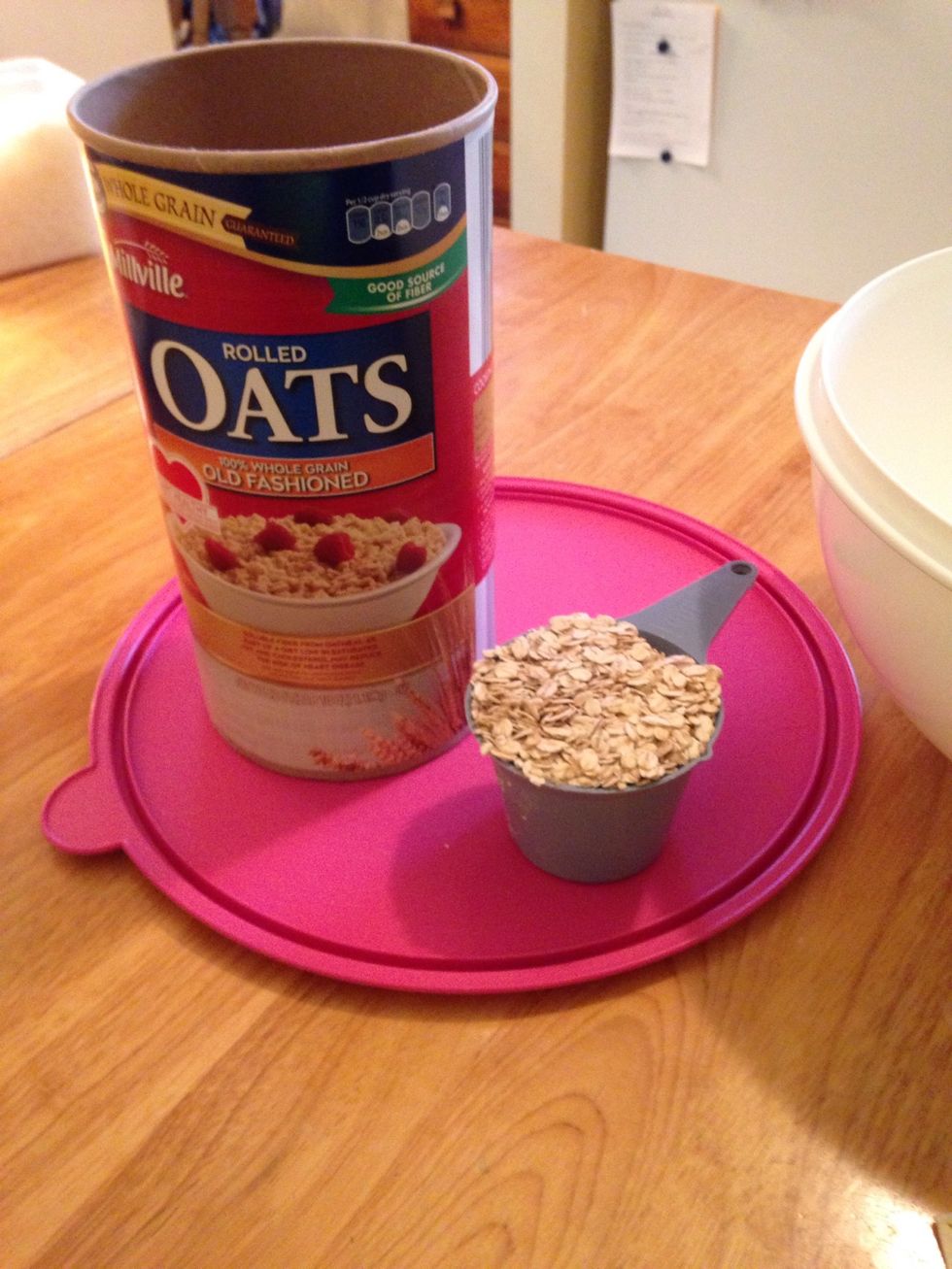Measure out and add 5 1/2 cups of oats.