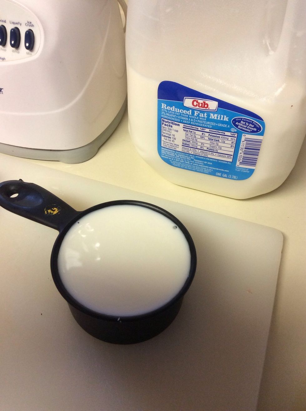 Measure out one cup of milk.