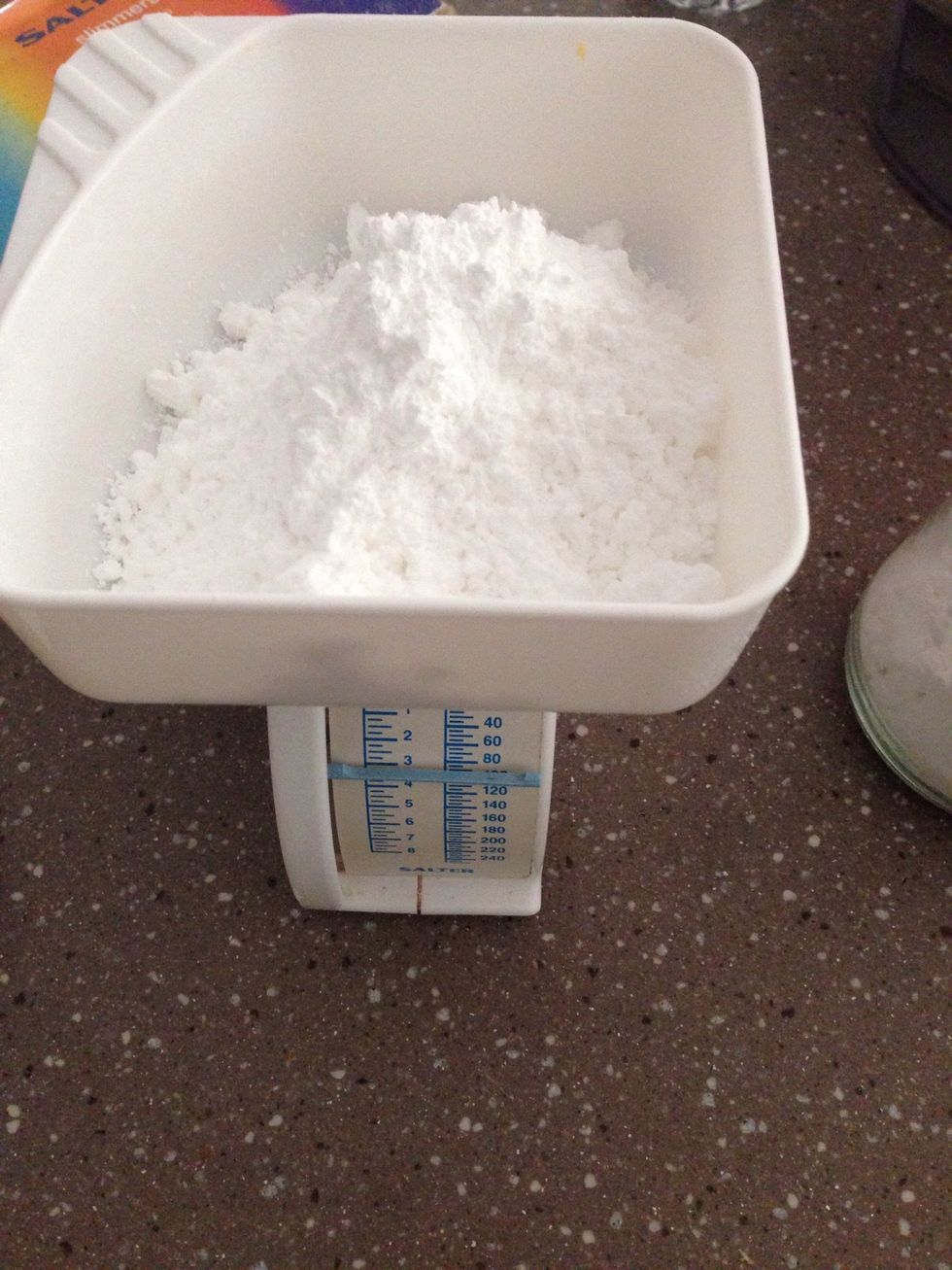 Measure out powdered sugar