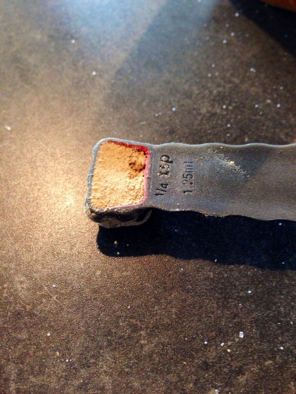 Measure out the ginger and add to bowl. You can add fresh minced ginger here instead. I just used what I had on hand.  If using fresh, just eyeball it to taste.