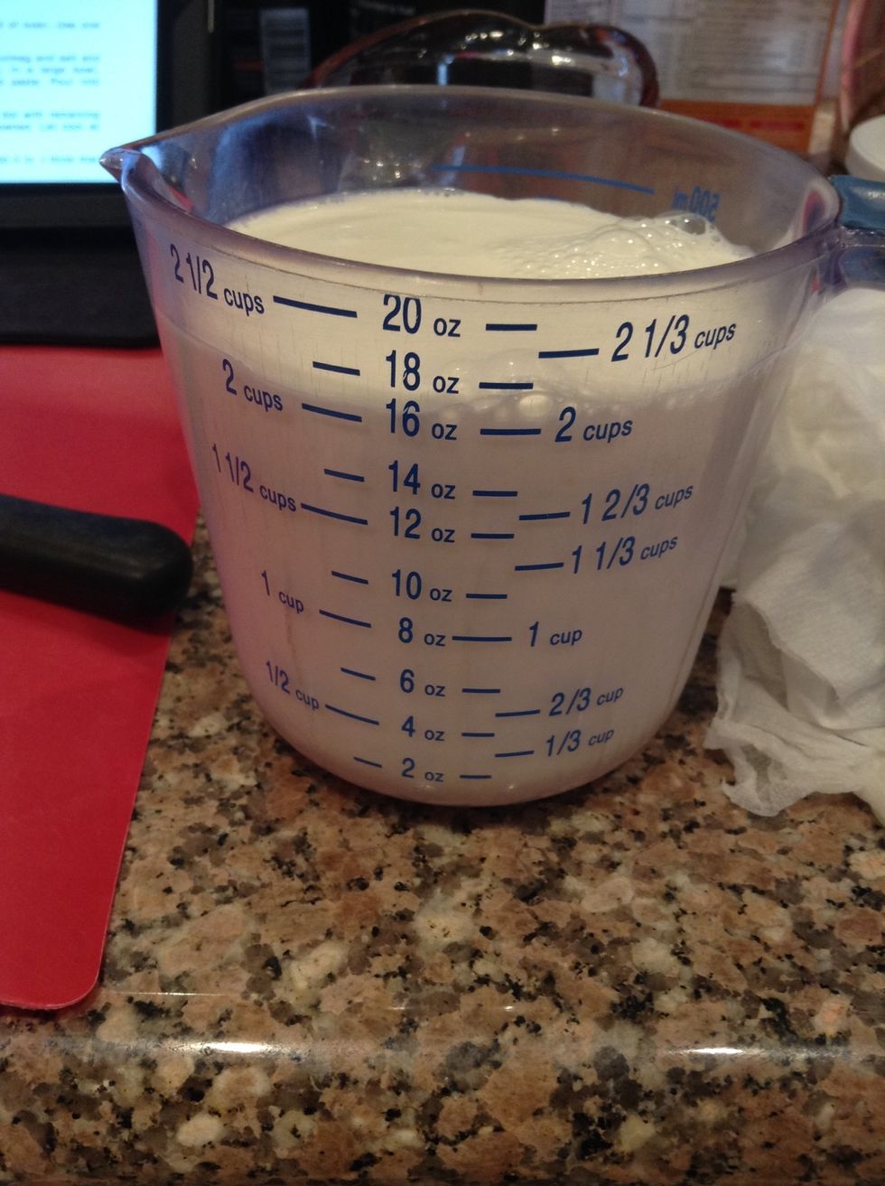 Measure out your milk and add that into the processor after you have blended cottage cheese with dry spices.