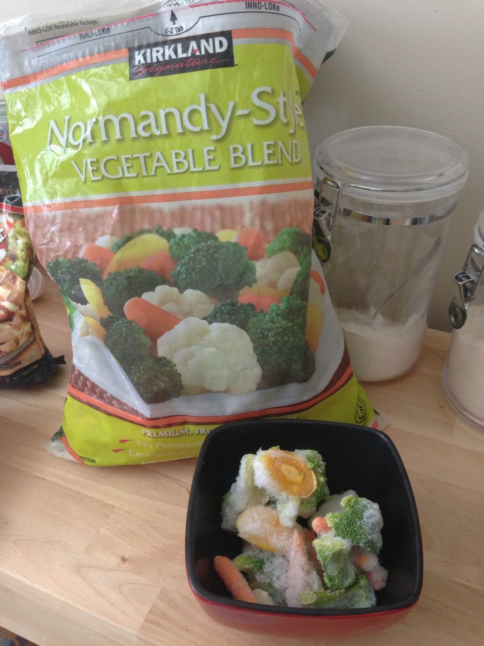 Measure out your veggies. Feel free to use a different mixture like all broccoli or whatever veggie you like.