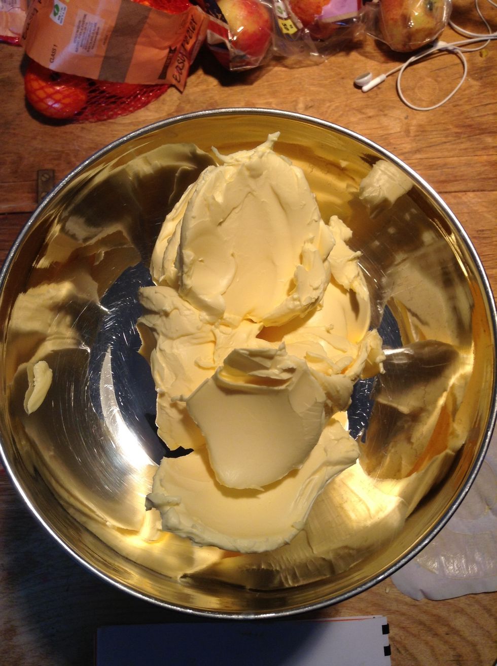 Measure the 250g of butter and add it into the saucepan