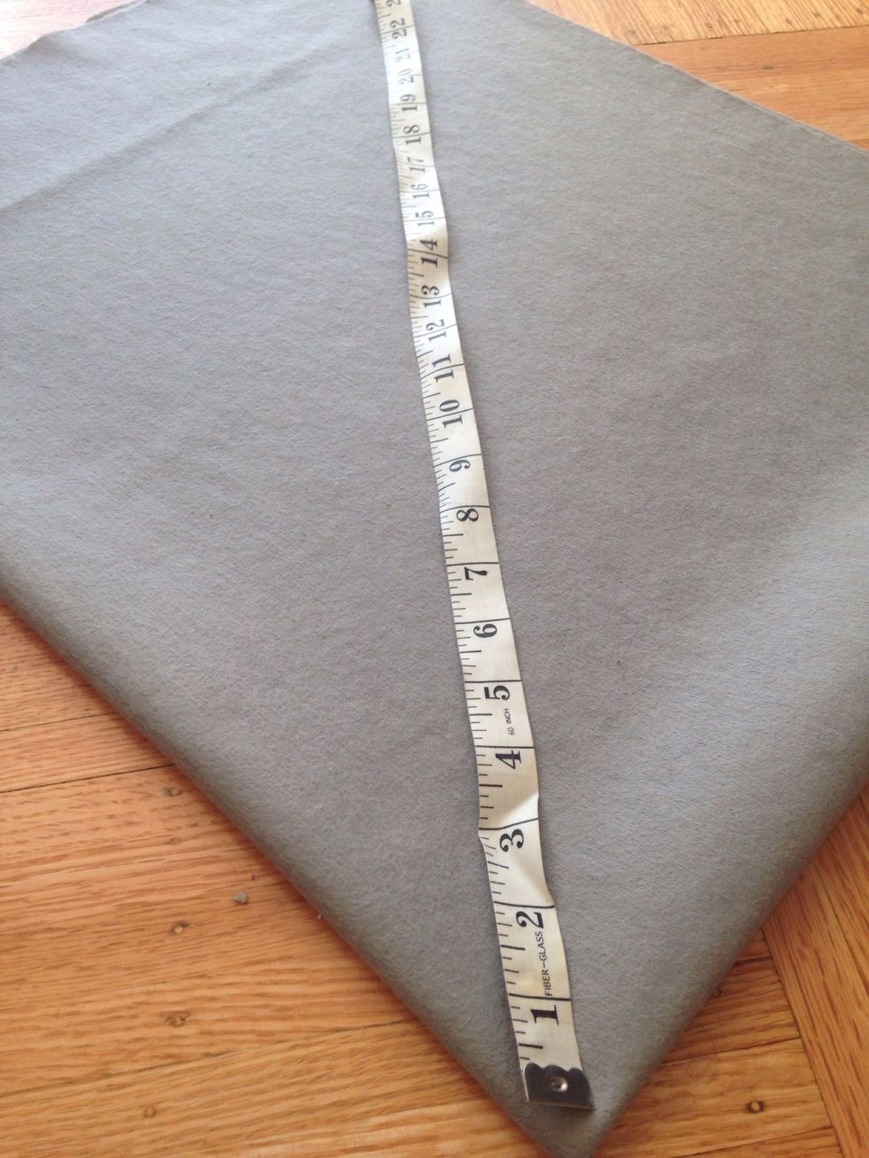 Measure the diameter you want. I suggest you make it was big as possible so take the measurement from corner to corner along the folded line. (Mine was 18")