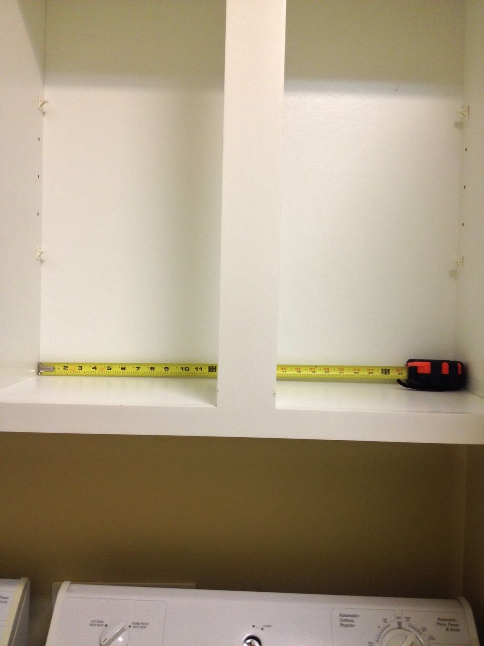Measure the interior cabinet's dimensions.