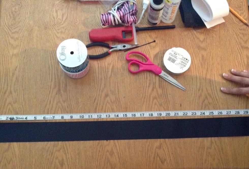 Measure the larger ribbon at 30 inches.