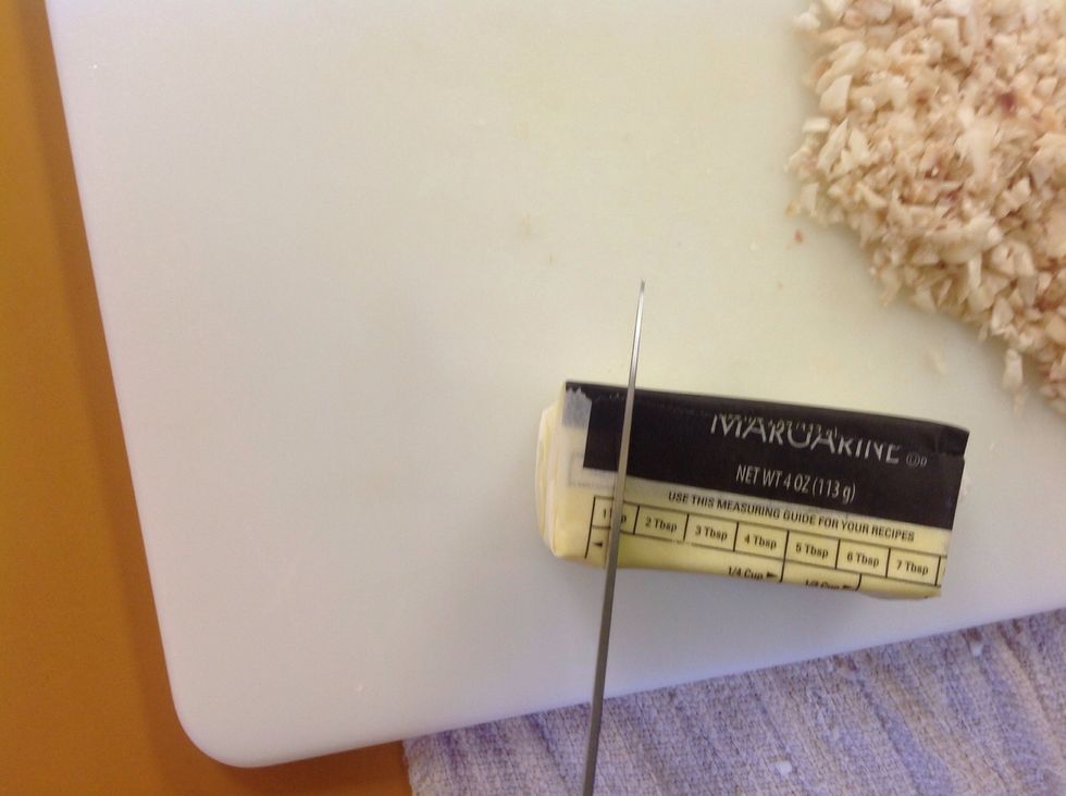 Measure the margarine and put in the small saut\u00e9 pan.