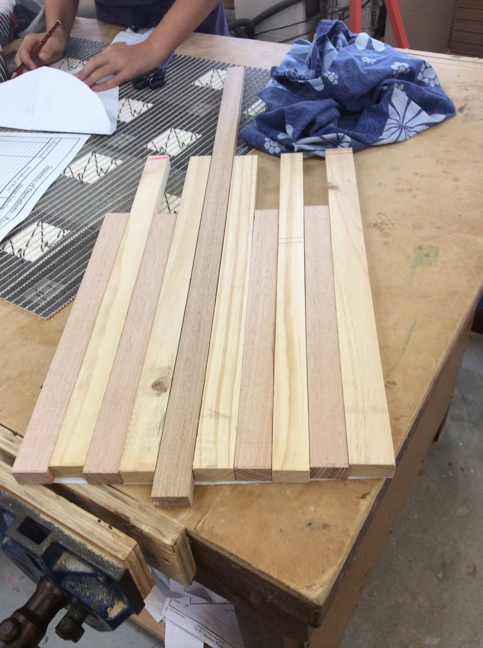 Measure wood and place on pizza paddle template do not glue together yet