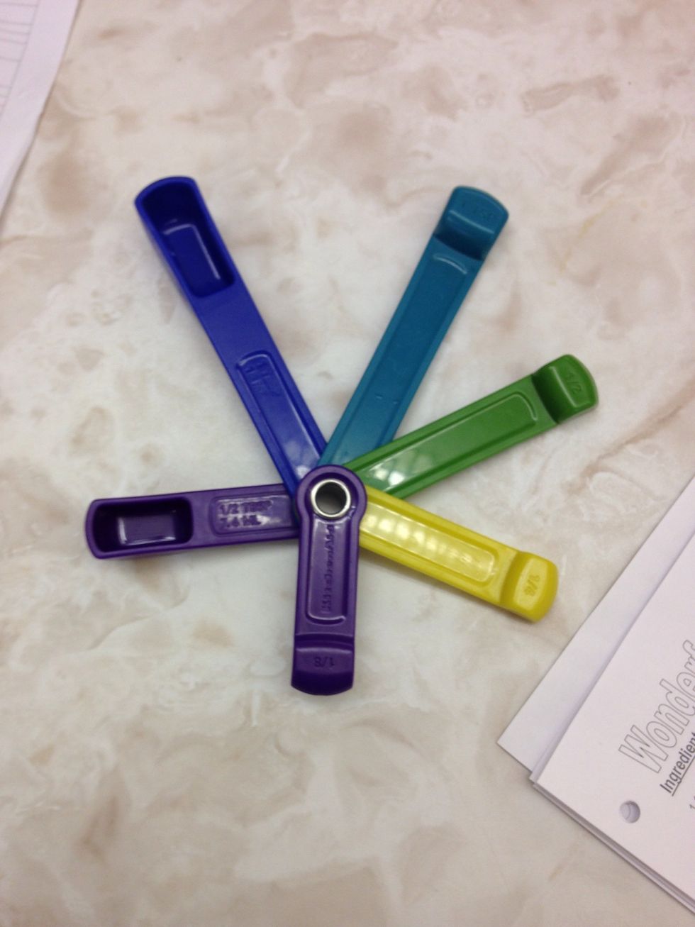 Measuring Spoons  To measure ingrediants  I can use measuring spoons to measure ingrediants