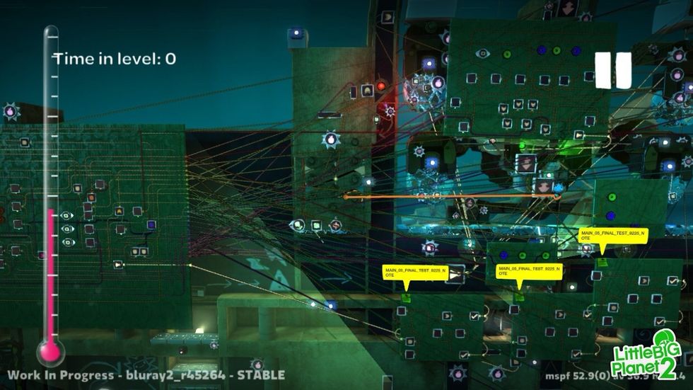 MEDIA MOLECULE uses an ingenious built in LOGIC system that allows you to create levels from a simple LBP level to your own rendition of MARIO or SONIC THE HEADCHOG. There is almost no limit to it.