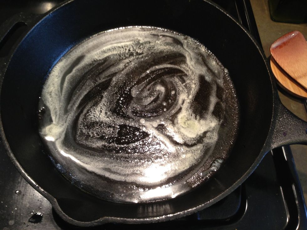 Medium heat until it melts and gets foamy