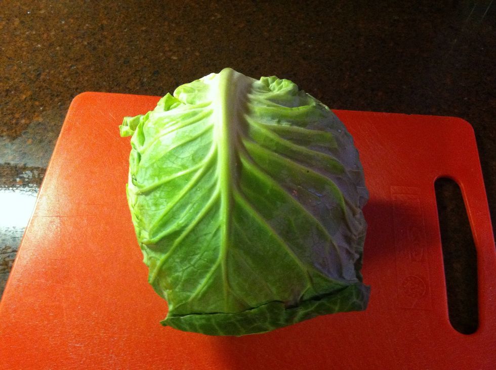 Medium means the most solid part of the cabbage. Get as much or as little dark leafy green as you like. Get a little crazy and buy a red one too!