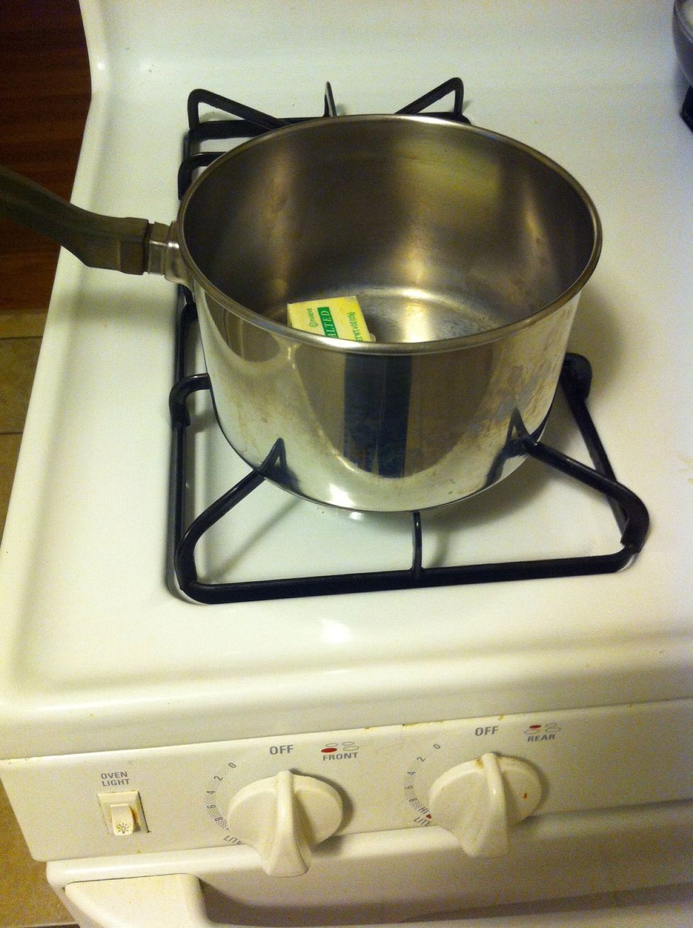 Melt 1 1/4 cup of butter in a small saucepan