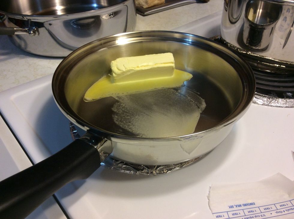 Melt 1/2 of butter in a pan