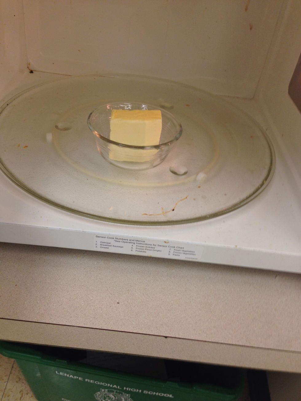 Melt 1/3 cup of butter in microwave
