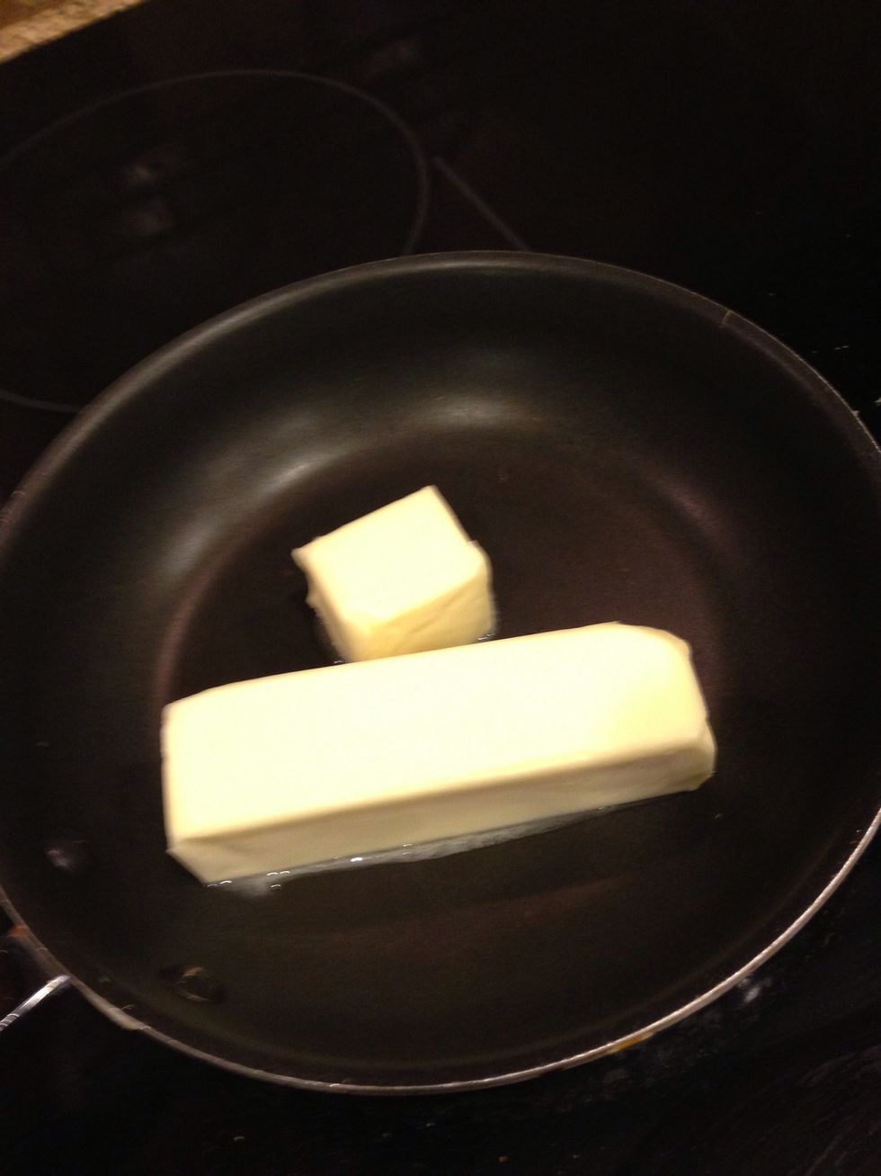 Melt 10T of butter until light brown and gives off nutty aroma. Don't burn it! Also easier if you have non coated pan to see color.