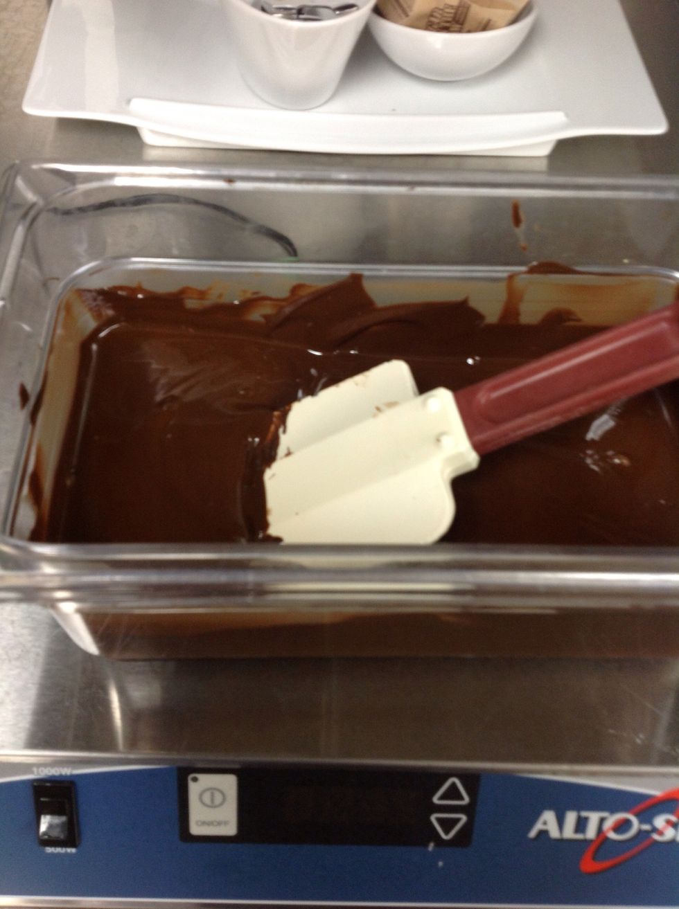 Melt 12oz of semi sweet chocolate for the filling.
