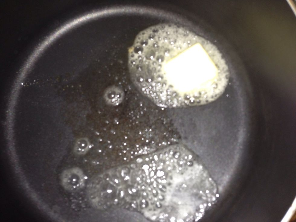 Melt 2 tablespoon o butter over medium high heat.
